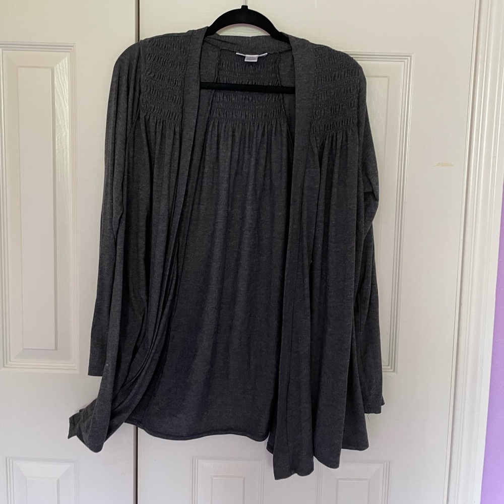 Gray light weight maternity cardigan